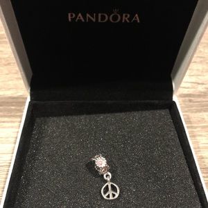 Authentic Pandora “Peace Sign” Dangle Charm!
